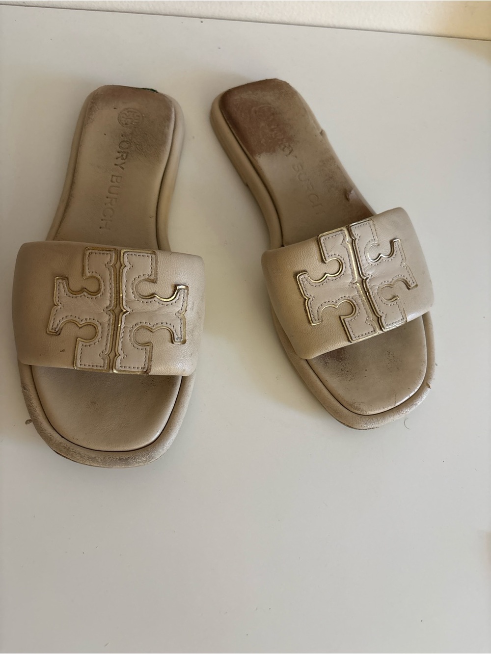 Tory Burch Beige Slide Sandals 8 m